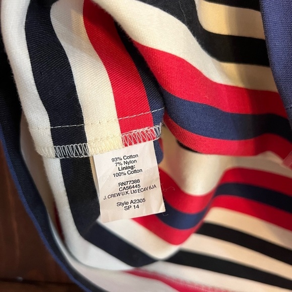 Striped J Crew Red white and blue Fitted Dress - Picture 2 of 4
